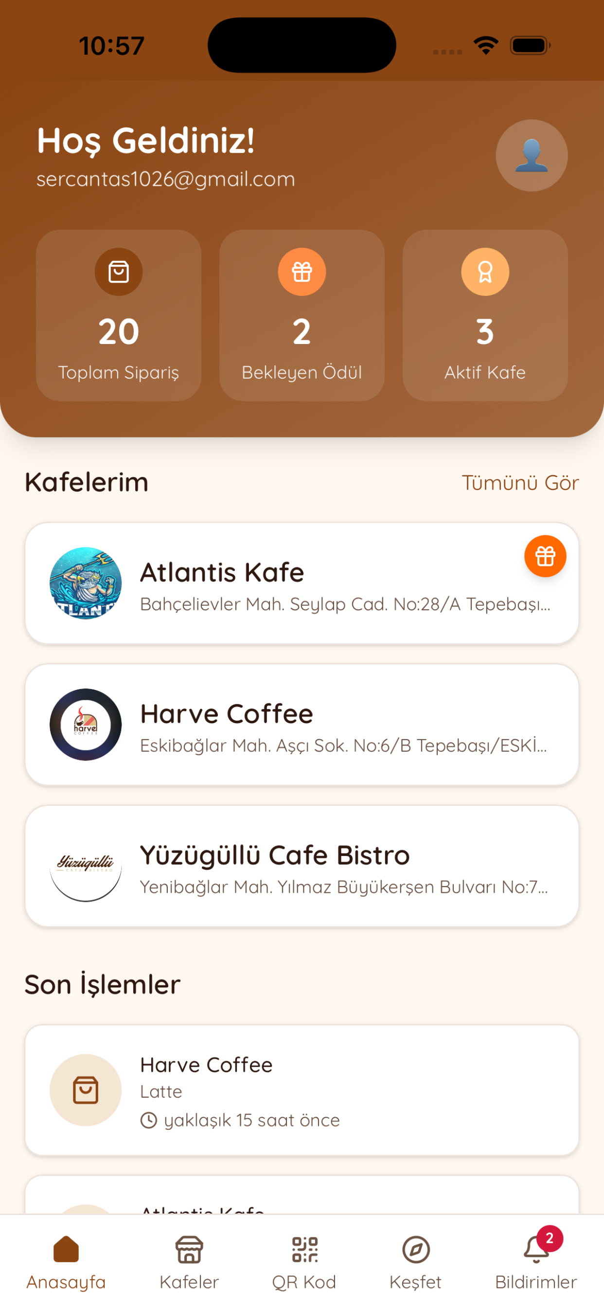 KafeUp uygulaması